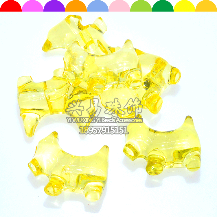 Acrylic beads animal back hole puppy imitation crystal color transparent beads children puzzle DIY crystal gem