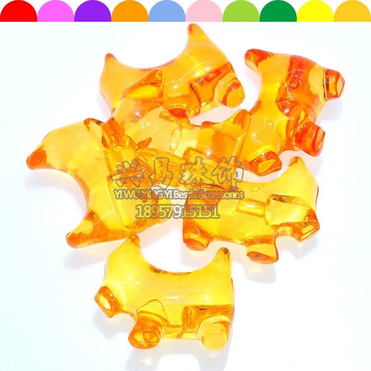 Acrylic beads animal back hole puppy imitation crystal color transparent beads children puzzle DIY crystal gem