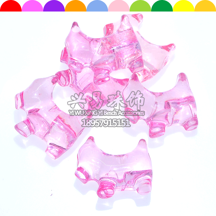 Acrylic beads animal back hole puppy imitation crystal color transparent beads children puzzle DIY crystal gem