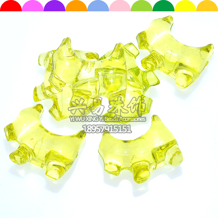 Acrylic beads animal back hole puppy imitation crystal color transparent beads children puzzle DIY crystal gem