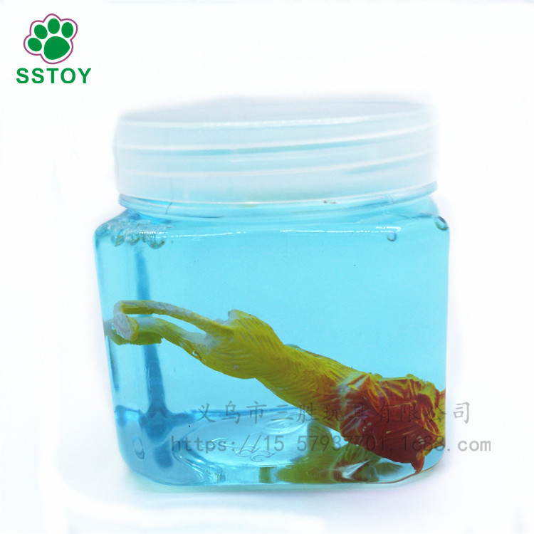 Sea animal and dinosaur forest square bottle transparent crystal jelly clay bubble clay school surrounding toys