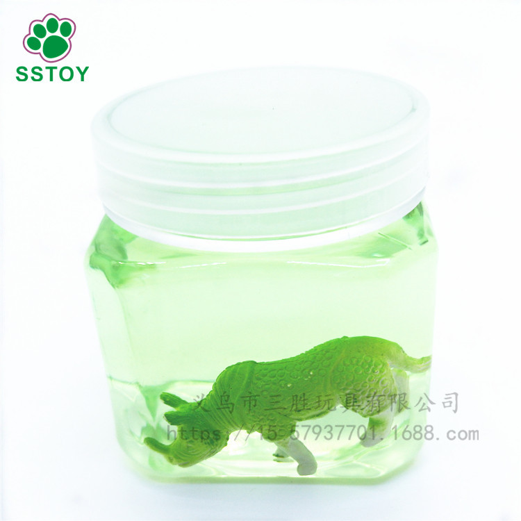 Sea animal and dinosaur forest square bottle transparent crystal jelly clay bubble clay school surrounding toys