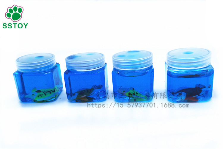 Sea animal and dinosaur forest square bottle transparent crystal jelly clay bubble clay school surrounding toys