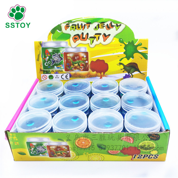 Sea animal and dinosaur forest square bottle transparent crystal jelly clay bubble clay school surrounding toys