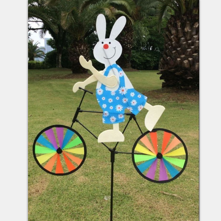 Factory Direct Sales Animal Rabbit Cycling Stereo Cartoon Shape Windmill Outdoor Pastoral Garden Decoration Wholesale Hot Sale