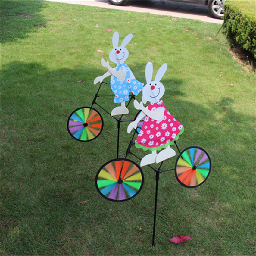 Factory Direct Sales Animal Rabbit Cycling Stereo Cartoon Shape Windmill Outdoor Pastoral Garden Decoration Wholesale Hot Sale