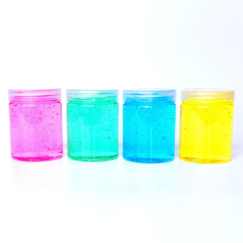 New round bottle toy 3d animal environmental protection transparent pearl crystal slime slime