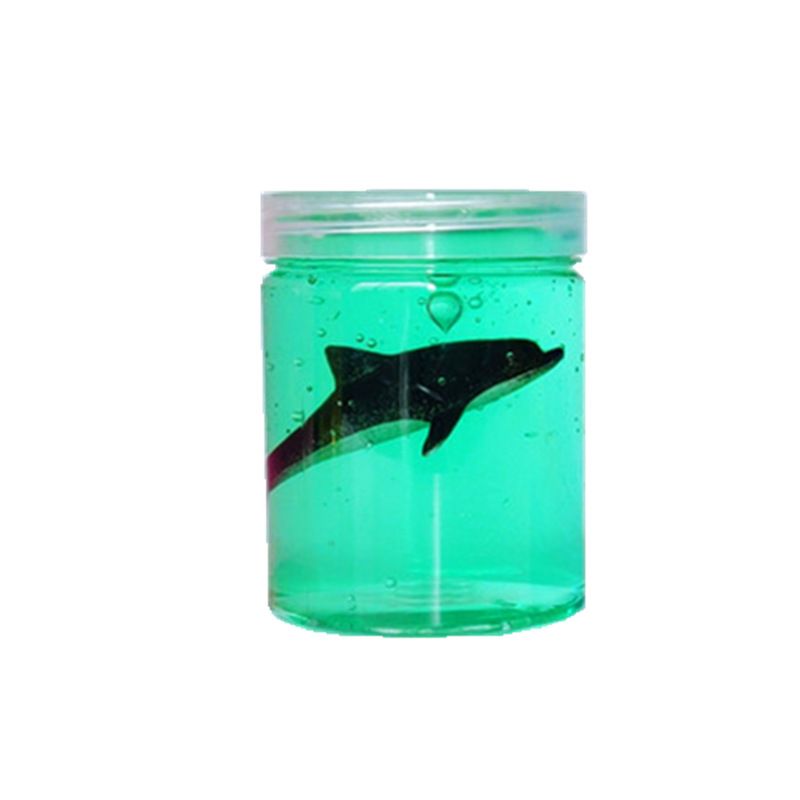 New round bottle toy 3d animal environmental protection transparent pearl crystal slime slime