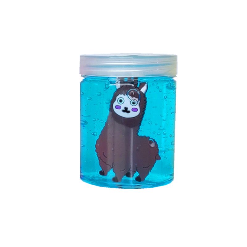 New round bottle toy 3d animal environmental protection transparent pearl crystal slime slime