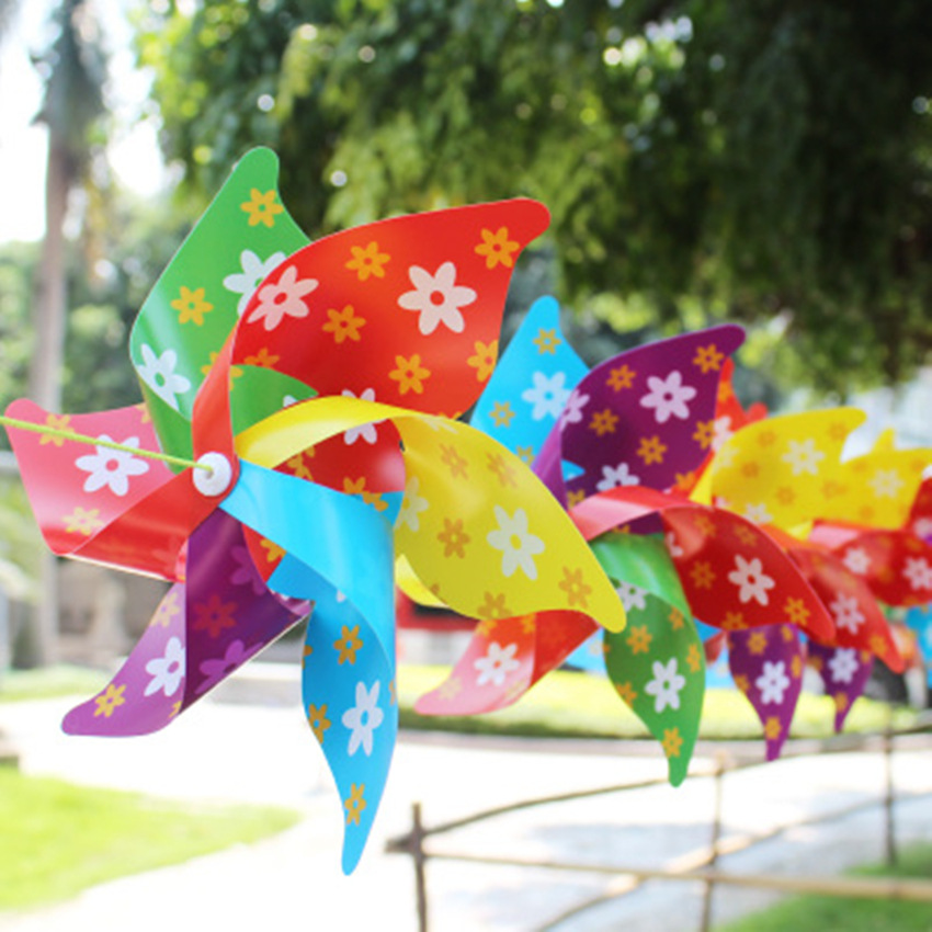 Hanging String Rope Outdoor Kindergarten Hexagonal Plastic Wind String Wholesale Small Windmill Windmill Factory Logo Can Be Customized