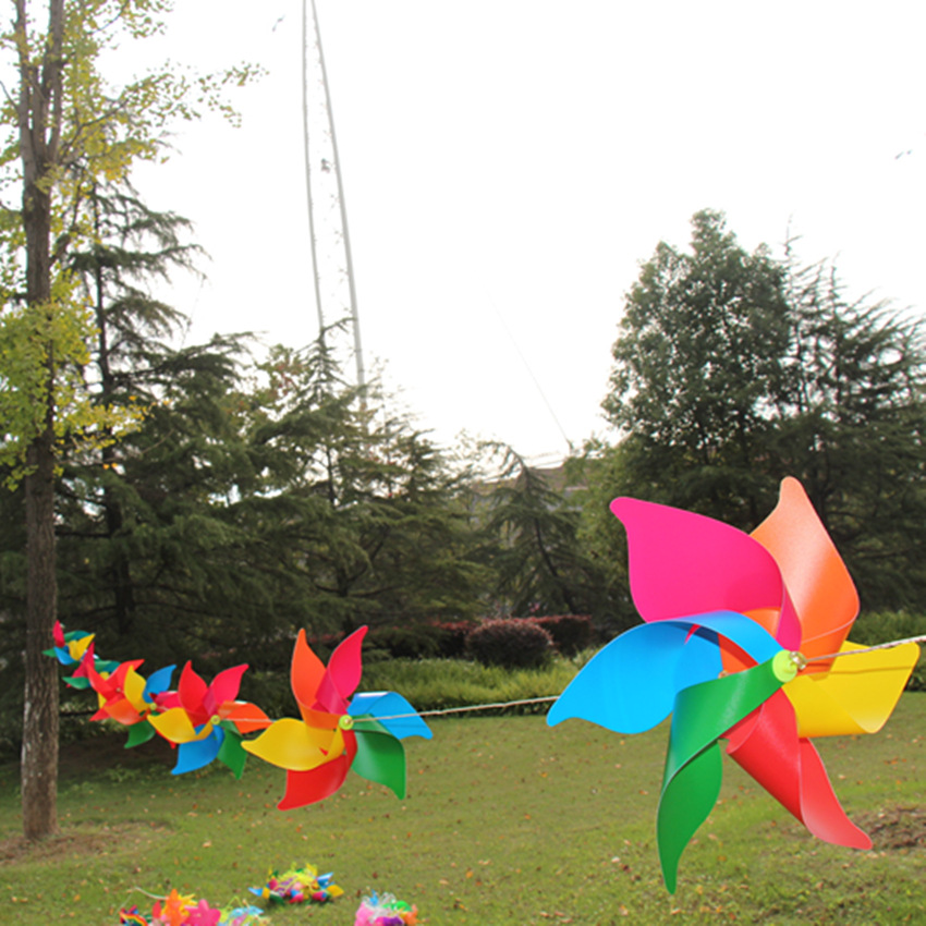 Hanging String Rope Outdoor Kindergarten Hexagonal Plastic Wind String Wholesale Small Windmill Windmill Factory Logo Can Be Customized
