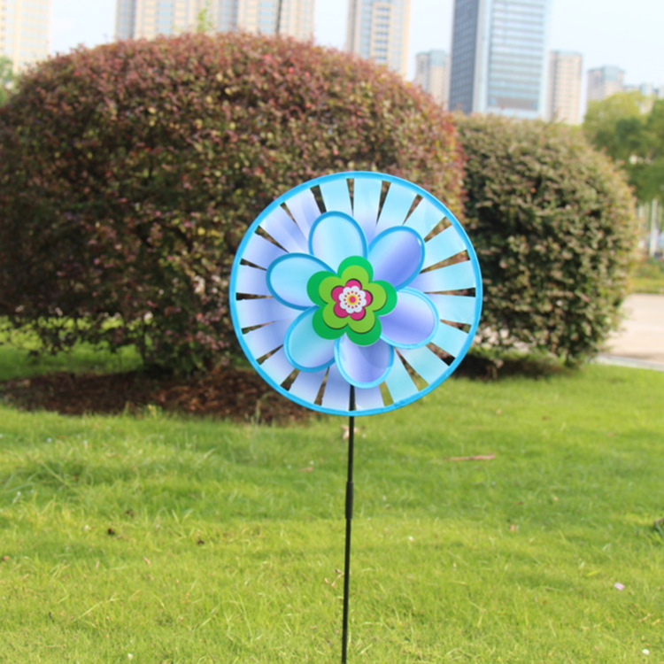 Factory Direct Sales Hot Sale New Sun Plate Strip Windmill Three-Layer Sequins plus Insect Windmill Factory Direct Sales