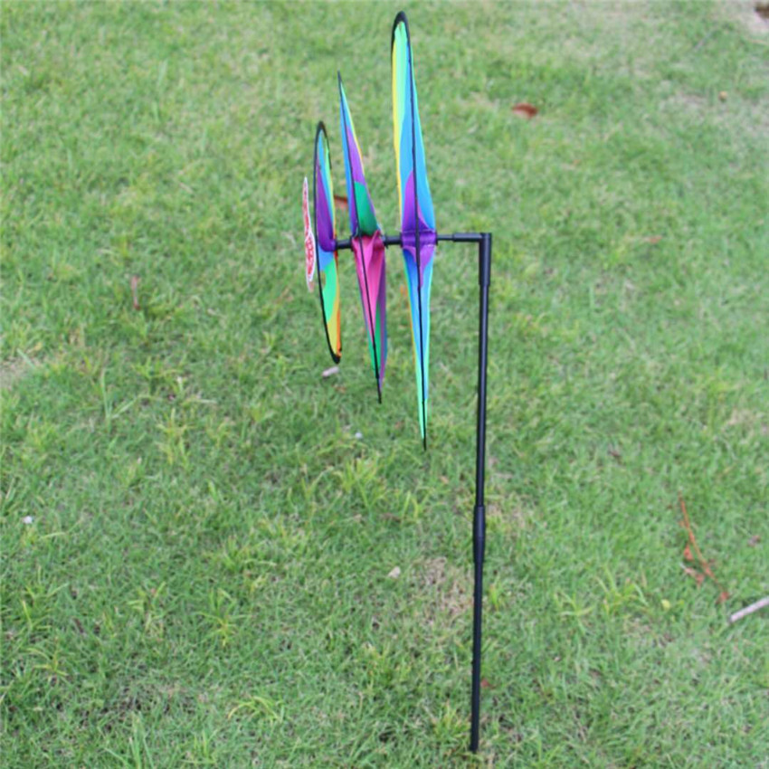 Three-Layer Turntable Air Bar Three-Layer Pull Bar Windmill Outdoor Large Windmill Triple Fabric Windmill Hot Sale Windmill Wholesale
