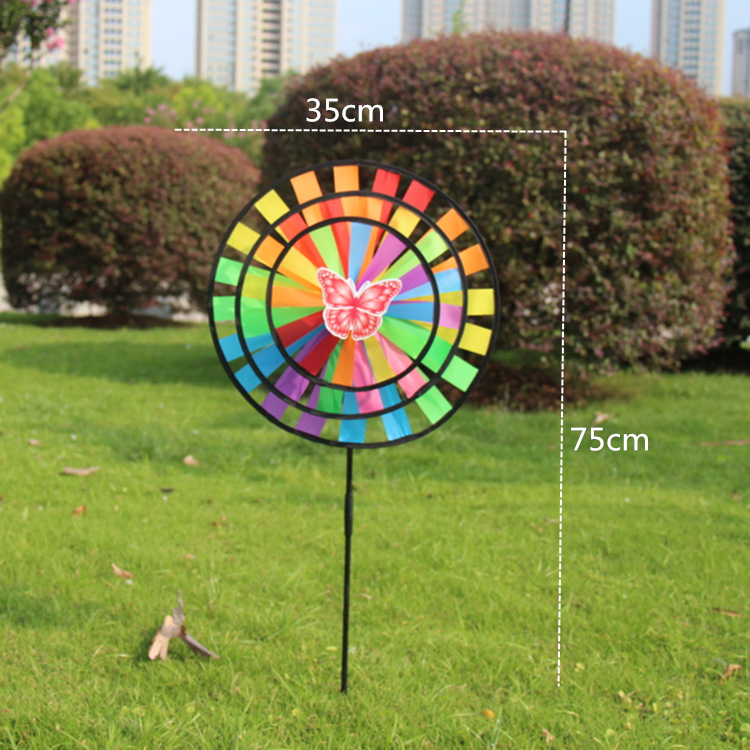 Three-Layer Turntable Air Bar Three-Layer Pull Bar Windmill Outdoor Large Windmill Triple Fabric Windmill Hot Sale Windmill Wholesale