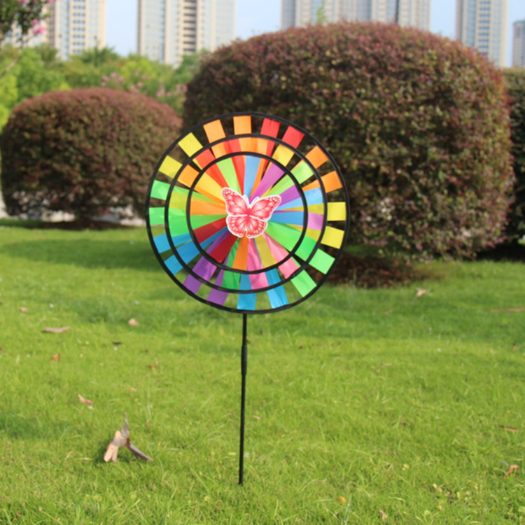 Three-Layer Turntable Air Bar Three-Layer Pull Bar Windmill Outdoor Large Windmill Triple Fabric Windmill Hot Sale Windmill Wholesale