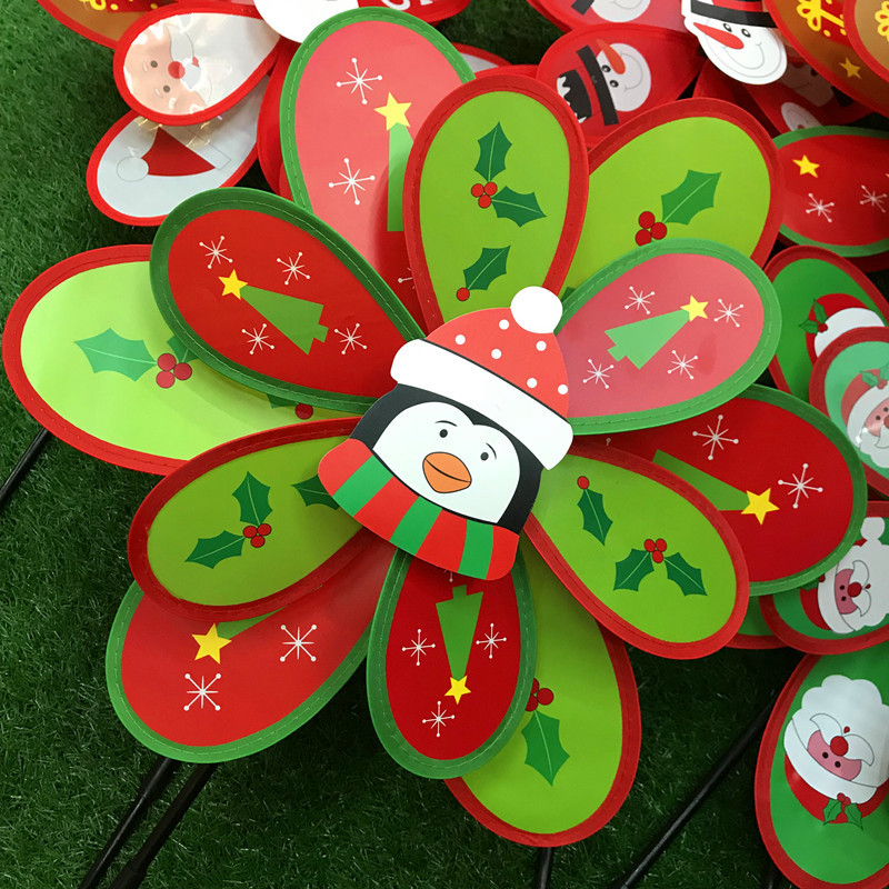 Christmas Windmill Creative Decorating Windmill Cartoon Christmas Wind Snowflake Christmas Tree Santa Claus Windmill