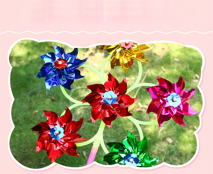 Six bright flake windmill plastic traditional outdoor small windmill hot sell children toys wholesale Six bright flake windmill plastic traditional outdoor small windmill hot sell children toys wholesale