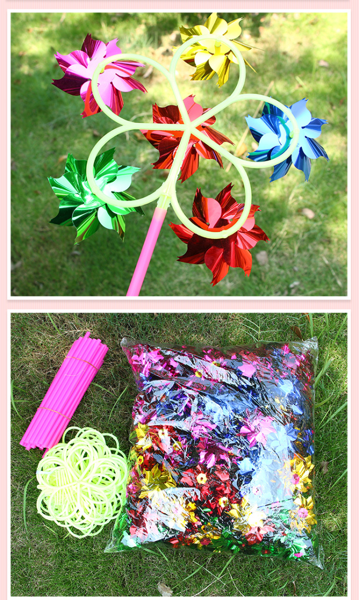 Six bright flake windmill plastic traditional outdoor small windmill hot sell children toys wholesale Six bright flake windmill plastic traditional outdoor small windmill hot sell children toys wholesale