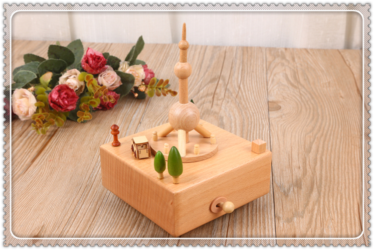 Shanghai Oriental pearl shaped box real wood music box zhilie trading co. LTD Shanghai Oriental pearl shaped box real wood music box zhilie trading co. LTD