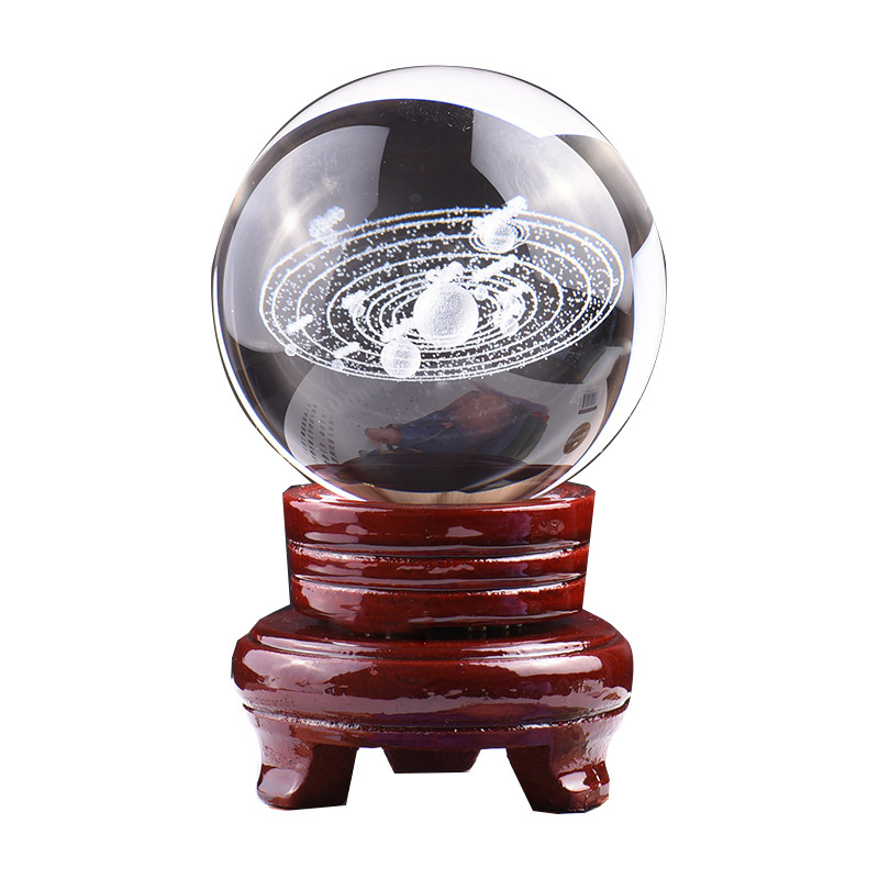 Ball Solar System Starry Sky Creative Home Furnishings Ornaments Glass Ball Luminous Music Box Crafts Crystal Animal