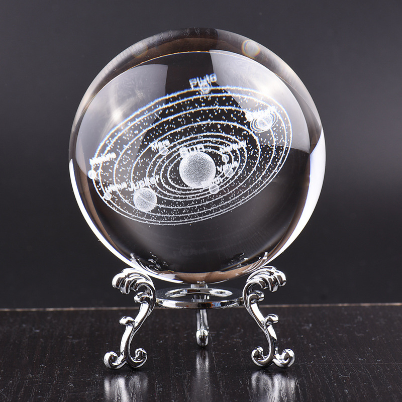 Ball Solar System Starry Sky Creative Home Furnishings Ornaments Glass Ball Luminous Music Box Crafts Crystal Animal
