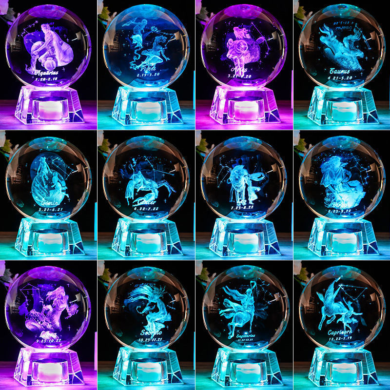 Ball Solar System Starry Sky Creative Home Furnishings Ornaments Glass Ball Luminous Music Box Crafts Crystal Animal