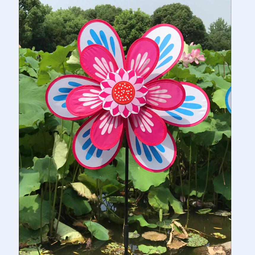 Factory Direct Sales Children&#039;s Toy Double-Layer Cloth Windmill Colorful Windmill Children&#039;s Park Kindergarten Decorating Windmill