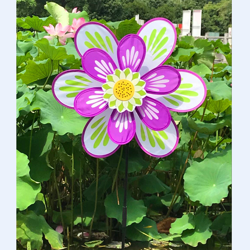 Factory Direct Sales Children&#039;s Toy Double-Layer Cloth Windmill Colorful Windmill Children&#039;s Park Kindergarten Decorating Windmill