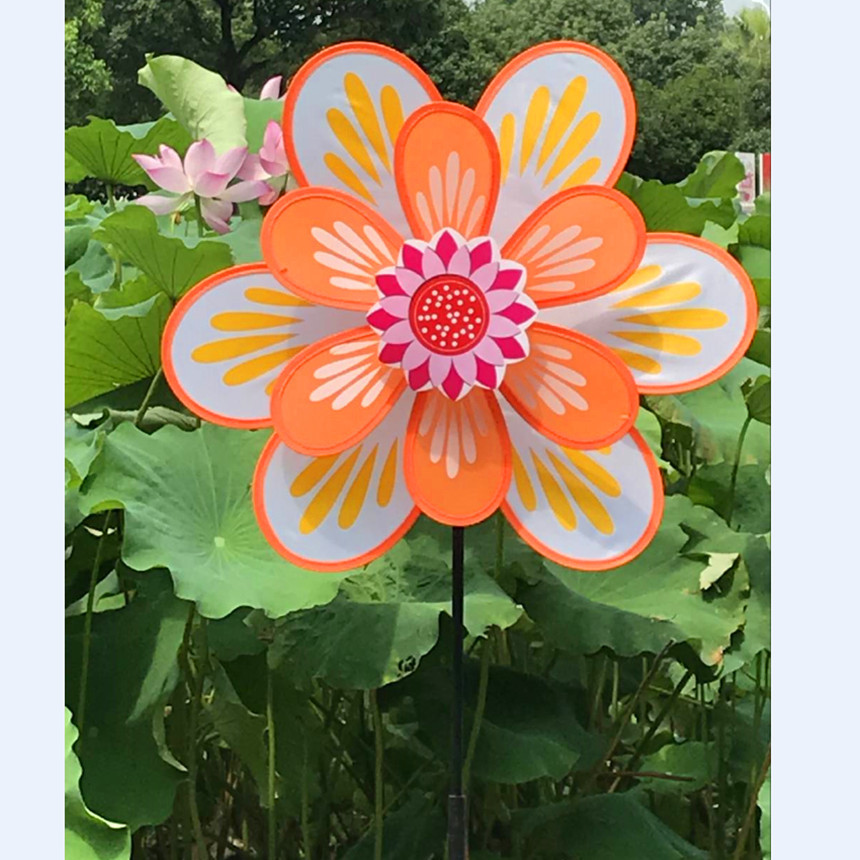 Factory Direct Sales Children's Toy Double-Layer Cloth Windmill Colorful Windmill Children's Park Kindergarten Decorating Windmill Factory Direct Sales Children's Toy Double-Layer Cloth Windmill Colorful Windmill Children's Park Kindergarten Decorating Windmill