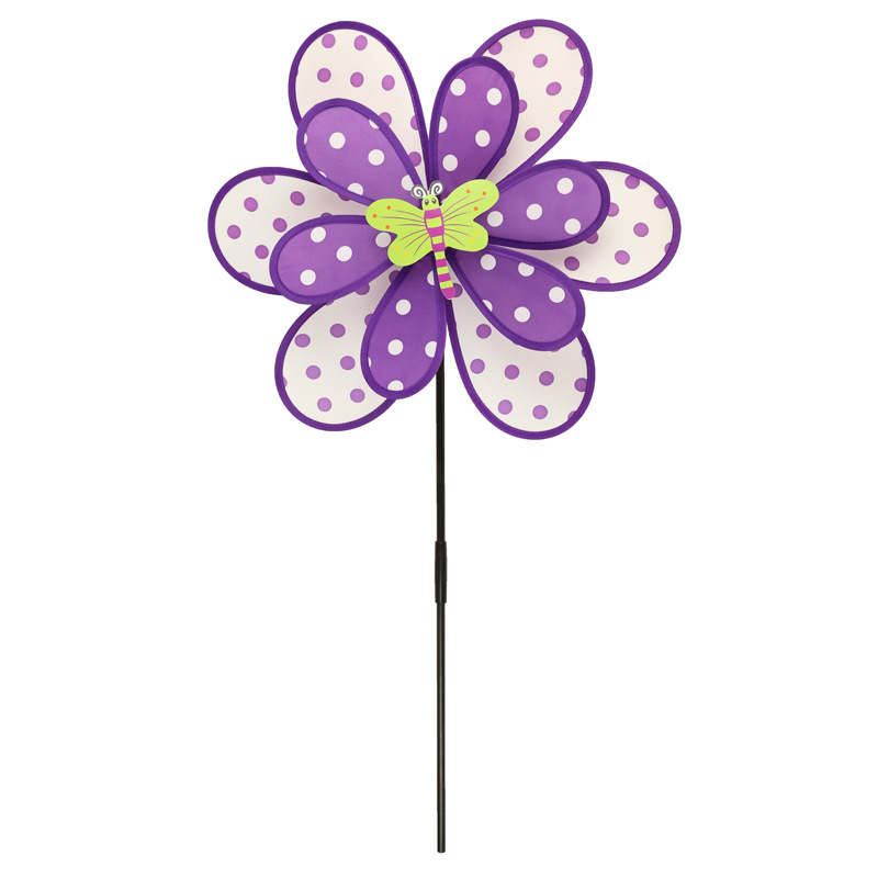 Factory Direct Sales Children&#039;s Toy Double-Layer Cloth Windmill Colorful Windmill Children&#039;s Park Kindergarten Decorating Windmill