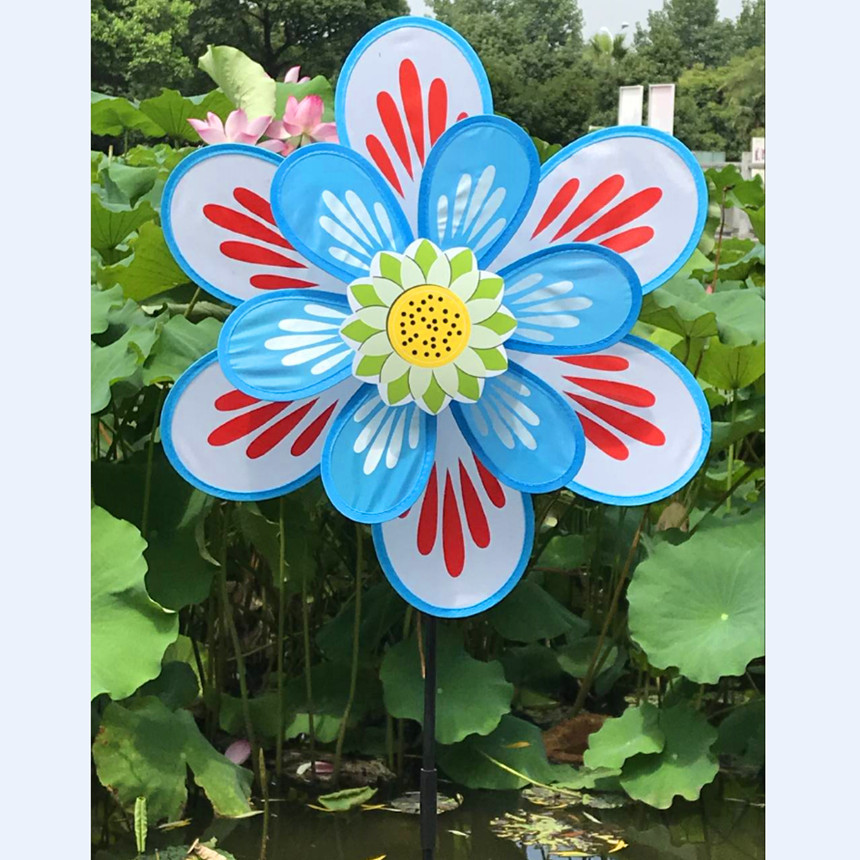 Factory Direct Sales Children's Toy Double-Layer Cloth Windmill Colorful Windmill Children's Park Kindergarten Decorating Windmill Factory Direct Sales Children's Toy Double-Layer Cloth Windmill Colorful Windmill Children's Park Kindergarten Decorating Windmill