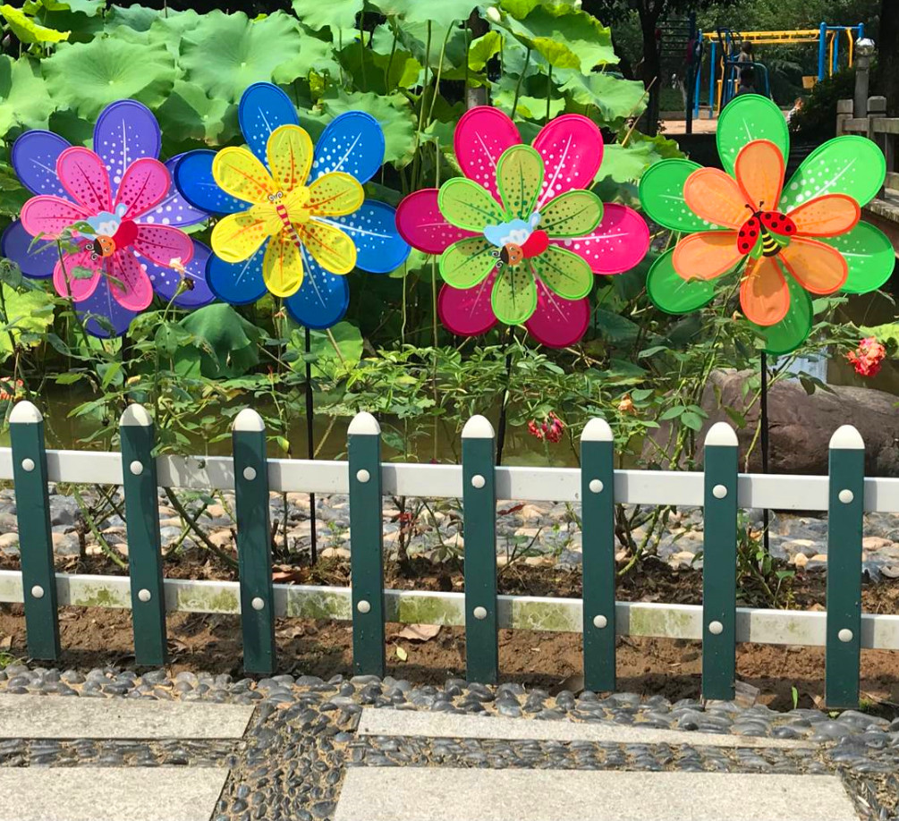 Factory Direct Sales Children's Toy Double-Layer Cloth Windmill Colorful Windmill Children's Park Kindergarten Decorating Windmill Factory Direct Sales Children's Toy Double-Layer Cloth Windmill Colorful Windmill Children's Park Kindergarten Decorating Windmill