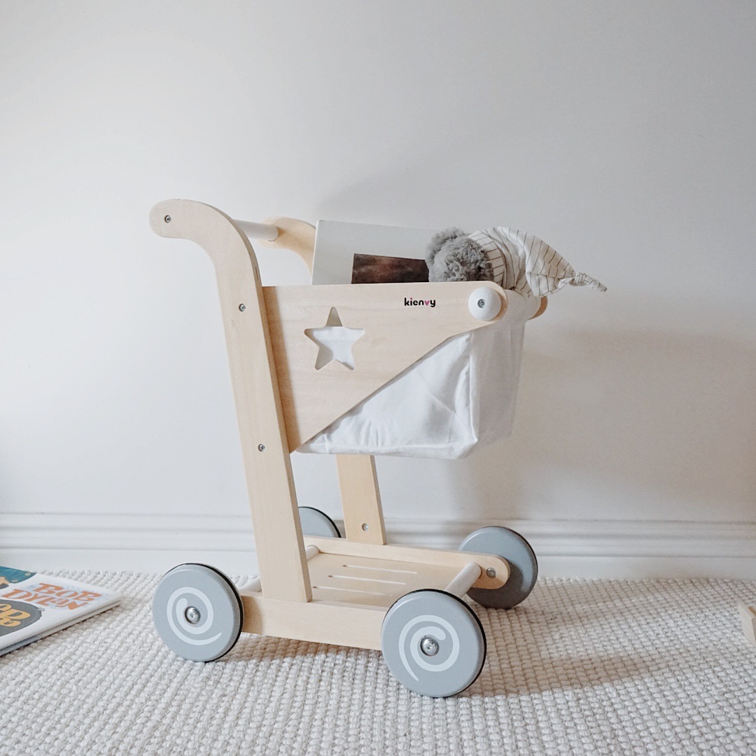 Wooden Children's Shopping Cart Toy Boys and Girls Simulation Supermarket Stroller Play House Kitchen Toy Set Wooden Children's Shopping Cart Toy Boys and Girls Simulation Supermarket Stroller Play House Kitchen Toy Set