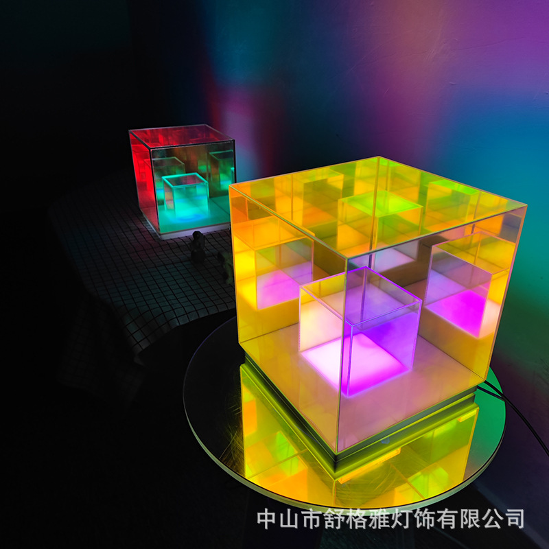 SOURCE Factory Wholesale Magic Cube Box Table Lamp Creative Atmosphere Small Night Lamp Square Cube Acrylic Color Table Lamp SOURCE Factory Wholesale Magic Cube Box Table Lamp Creative Atmosphere Small Night Lamp Square Cube Acrylic Color Table Lamp