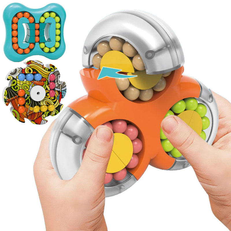 New Cross-Border Puzzle Magic Cube Bean Puzzle Decompression Artifact Rotating Ball Plate Fingertip Peg-Top Plaything Magic Ball Wholesale