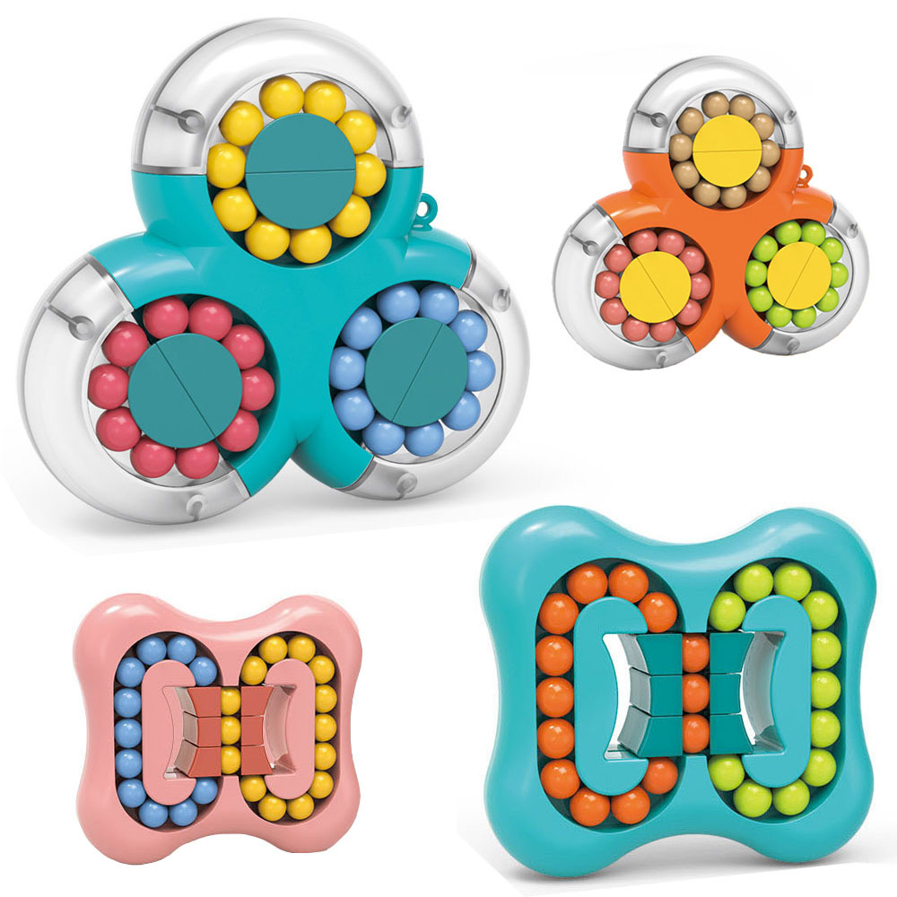 New Cross-Border Puzzle Magic Cube Bean Puzzle Decompression Artifact Rotating Ball Plate Fingertip Peg-Top Plaything Magic Ball Wholesale
