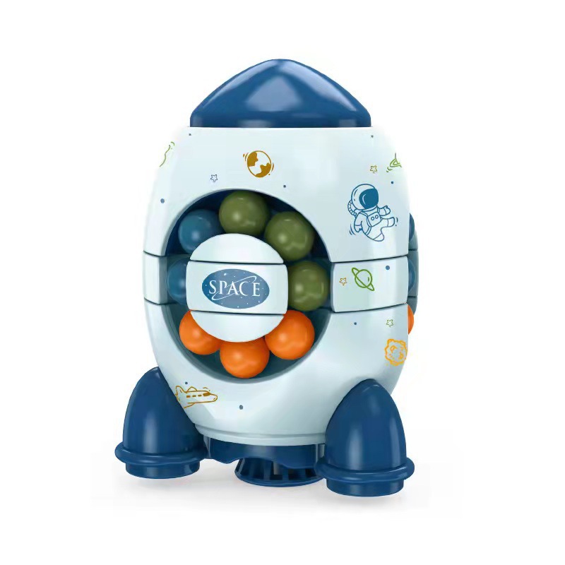 Cross-Border Hot Selling Rocket Intelligence Magic Beads Magic Bean Finger Tip Gyro Rotating Ball Cube Puzzle Pressure Relief Toy