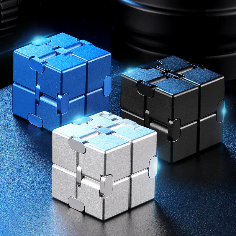 Magic Cube Tool for Pressure Reduction Decompression Toy Class Boring Adult Flip Alloy Finger Square