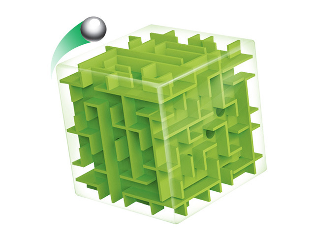 Magic Cube Labyrinth Cube Transparent Yellow Blue Green 3DD 3D Maze Ball Children Educational Toys