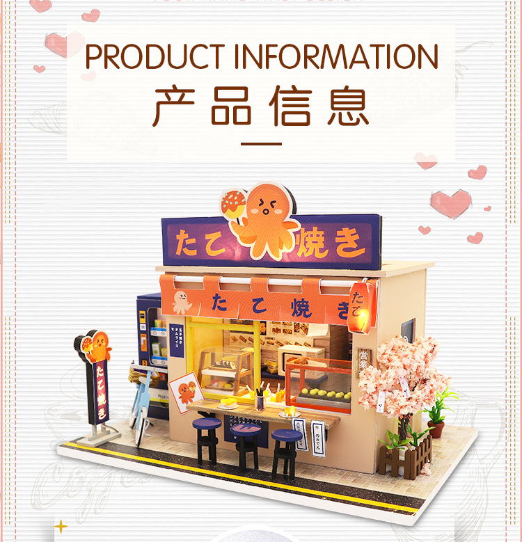 Hoomeda-DIY Japanese DIY Cottage Handmade Cabin Miniature Scene Building Model Toy Female Creative Gift