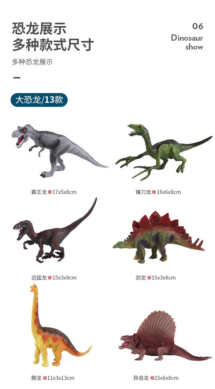 Amazon Hot Dinosaur Model Toy Set Scene with Map Storage Box Simulation Soft Rubber Tyrannosaurus Toy