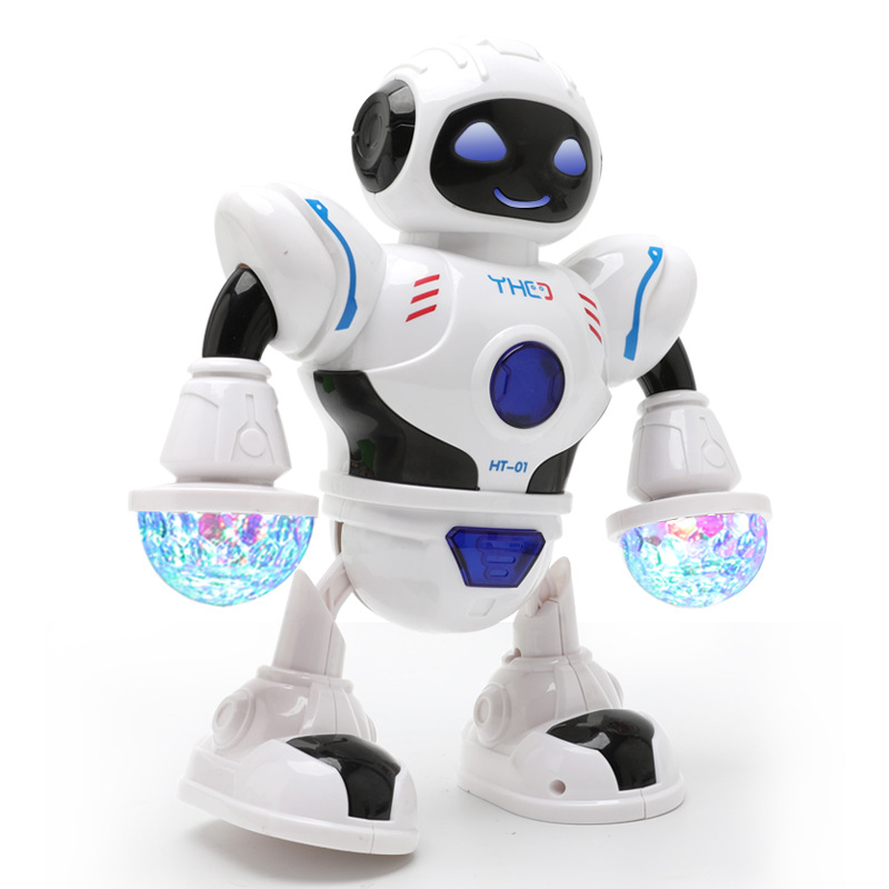 Electric Toy Dancing Robot Cross-Border Model Toy English Version Led Colorful Light Hand-Made Birthday Gift