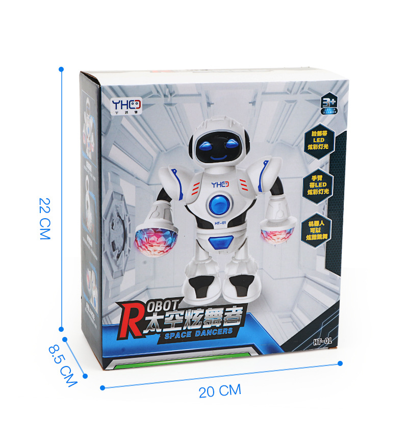 Electric Toy Dancing Robot Cross-Border Model Toy English Version Led Colorful Light Hand-Made Birthday Gift
