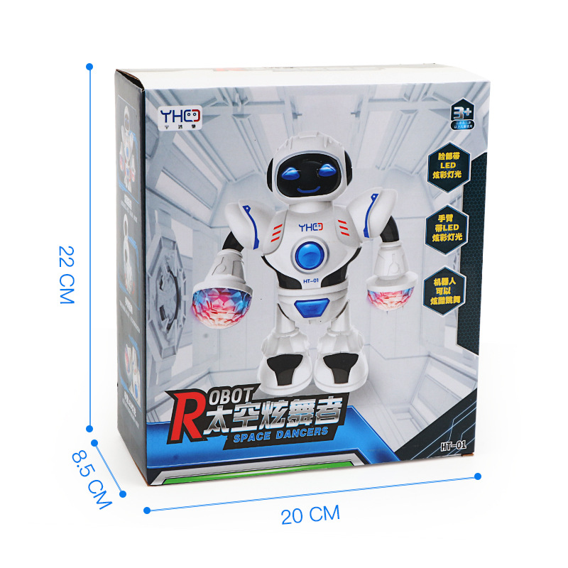 Electric Toy Dancing Robot Cross-Border Model Toy English Version Led Colorful Light Hand-Made Birthday Gift