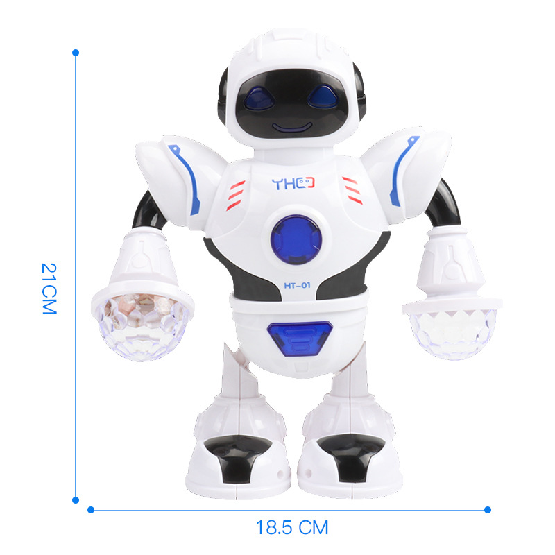 Electric Toy Dancing Robot Cross-Border Model Toy English Version Led Colorful Light Hand-Made Birthday Gift
