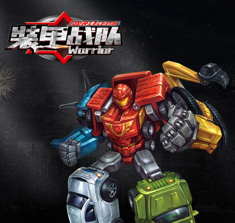 New 5-in-1 Diamond Robot Car Fit Deformation Robot Autobots Boy Children Model Toy