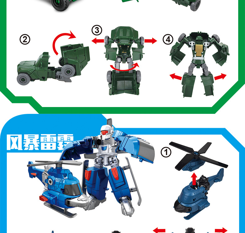 New 5-in-1 Diamond Robot Car Fit Deformation Robot Autobots Boy Children Model Toy