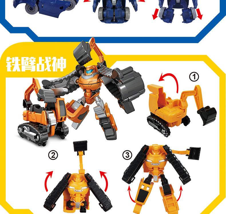 New 5-in-1 Diamond Robot Car Fit Deformation Robot Autobots Boy Children Model Toy