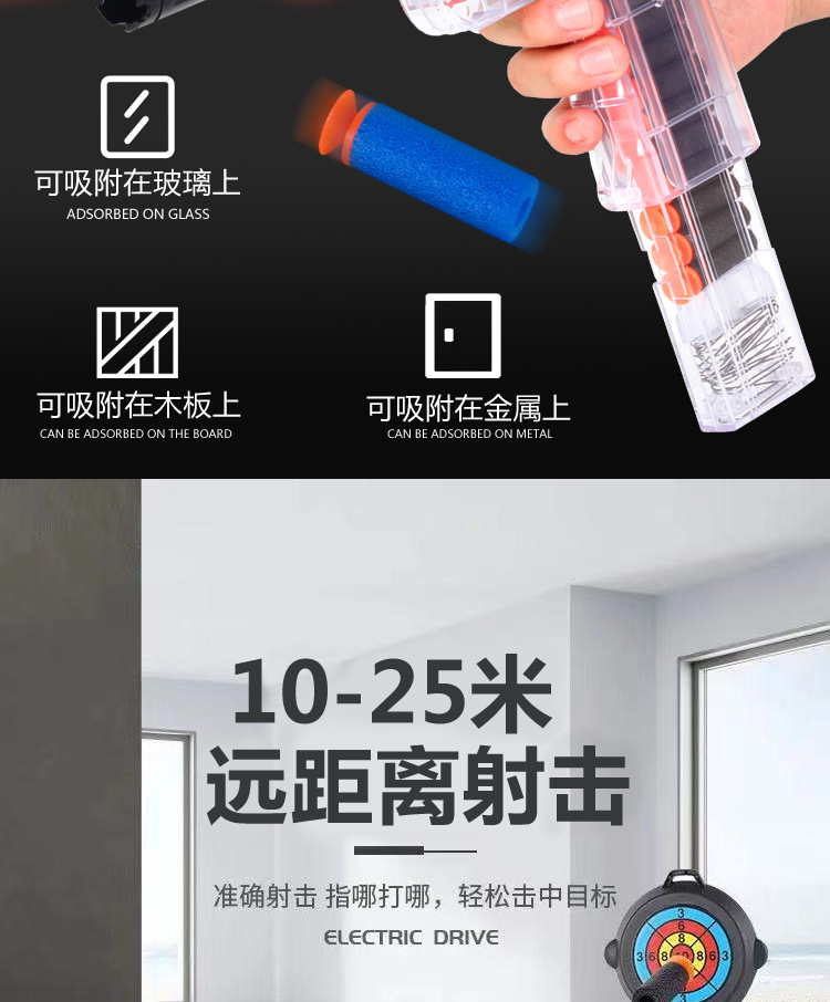 Uzi Electric Soft Bullet Gun Continuous Hair Eva Soft Ball Aiming Shooting High Shooting Speed Boy Eating Chicken Charging Toy Gun Cross-Border