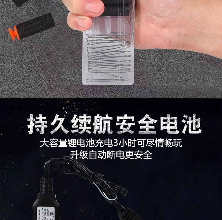 Uzi Electric Soft Bullet Gun Continuous Hair Eva Soft Ball Aiming Shooting High Shooting Speed Boy Eating Chicken Charging Toy Gun Cross-Border